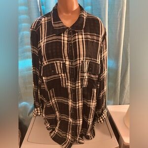 Maurices Premium Shirt Womens Pearl Snap Sz 2 Button Down Long Sleeve Plaid Plus